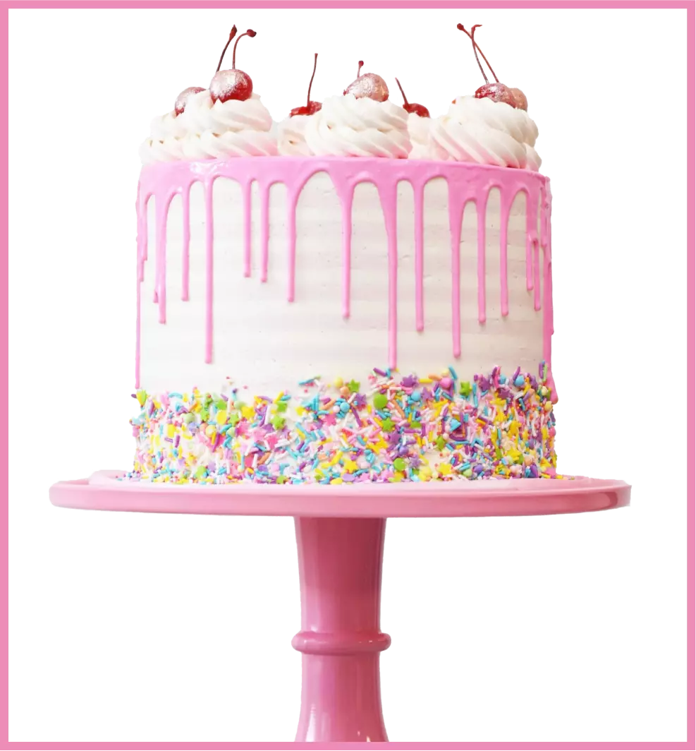 the cake stands on a stand