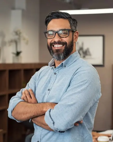 a man in glasses and a shirt