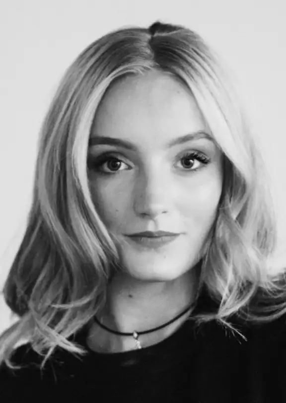 a girl with blond hair