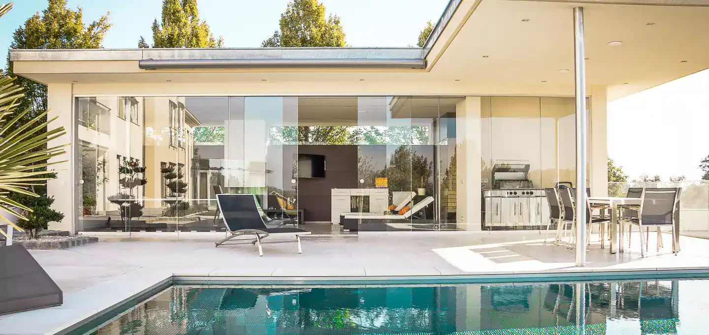 house with a swimming pool