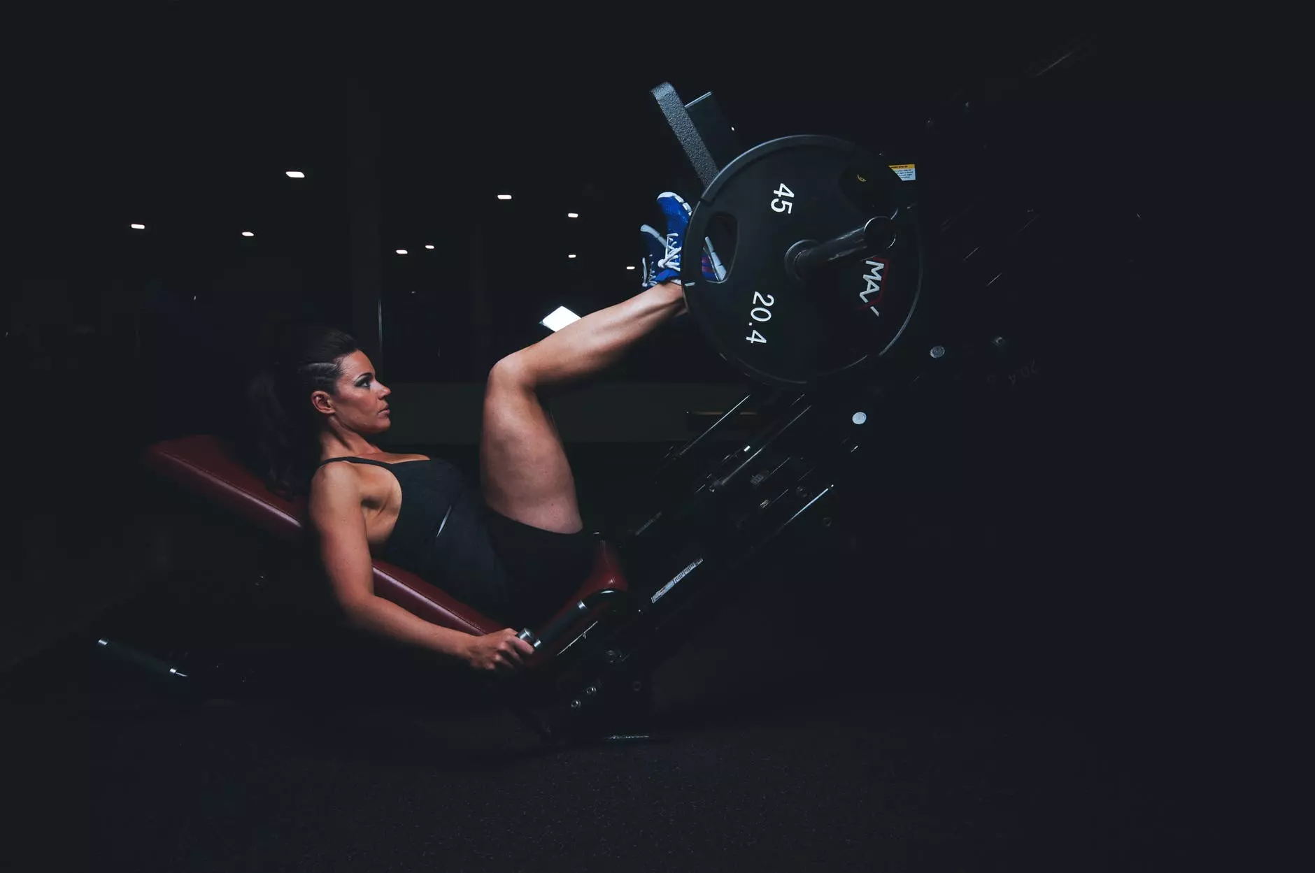 a girl working out on a foot simulator