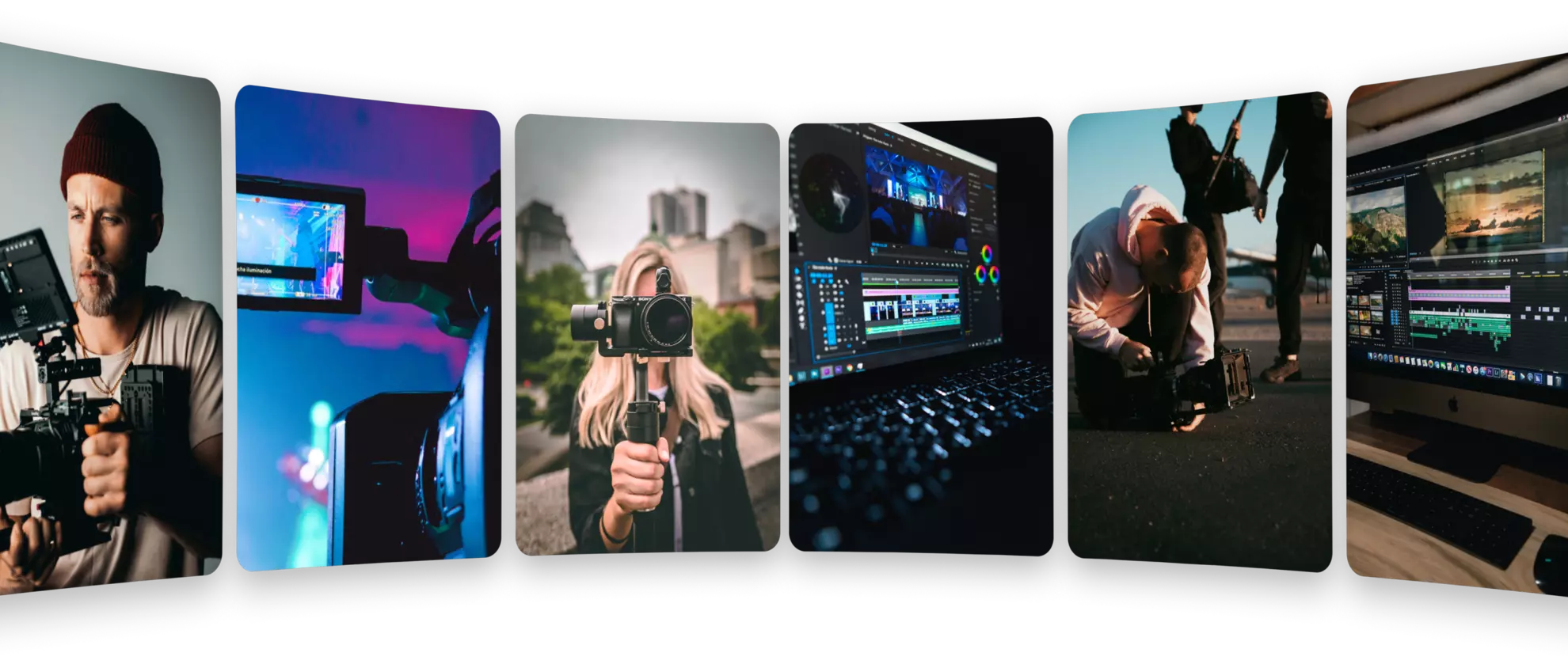 collage of photo games, which depicts people with cameras
