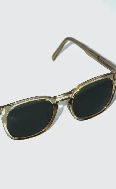 beach glasses with semi-see-through plastic frames