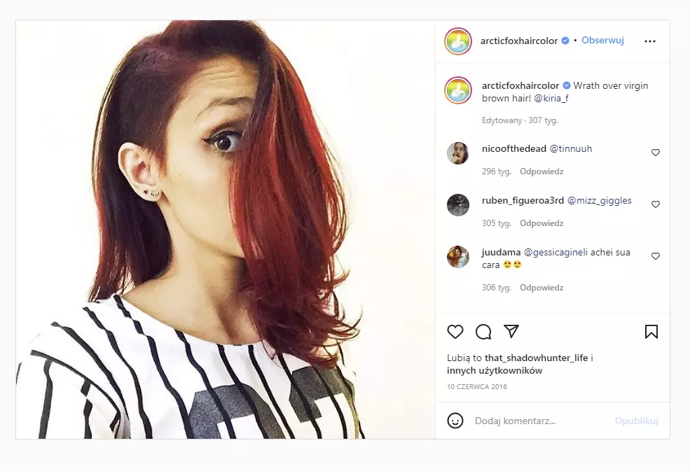 Woman with dyed hair