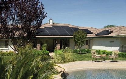 solar panels on the roof of the house