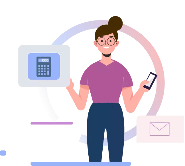 a girl in glasses is holding a phone