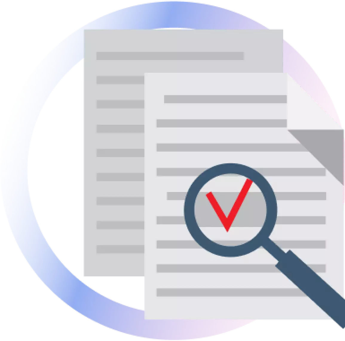 magnifying glass is placed on the questionnaire