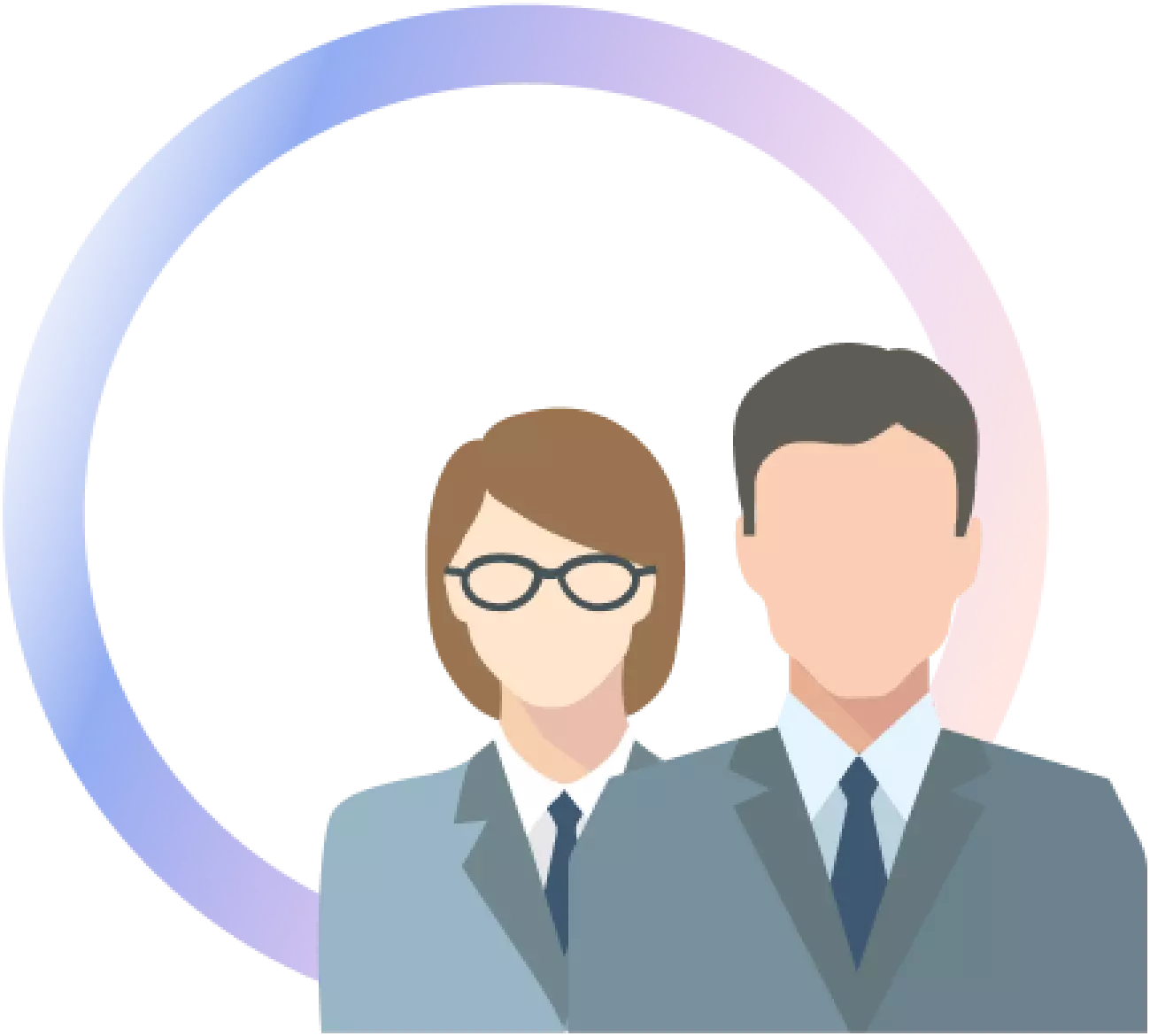 man and woman in suits