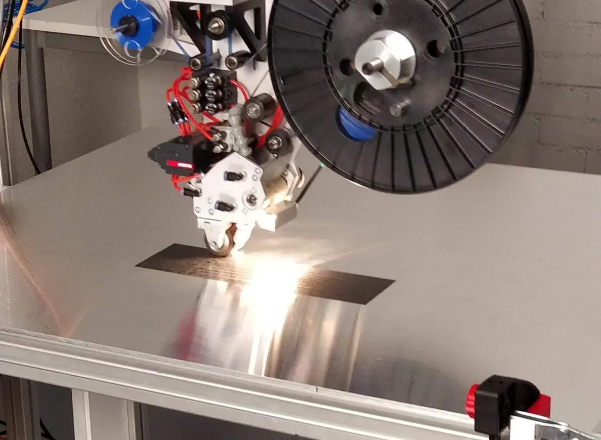 the device produces the part