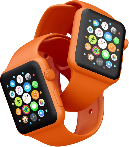 Paire de montres-bracelets jaunes