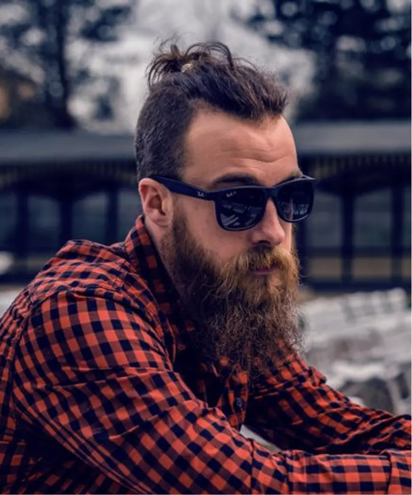 a man with a beard and dark glasses