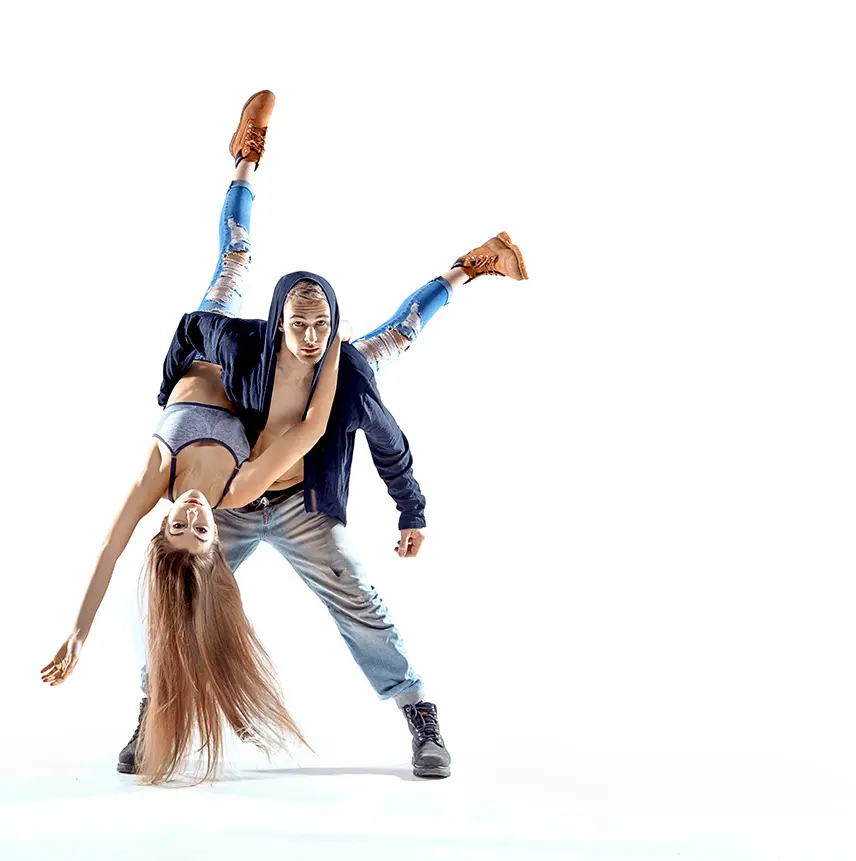 a guy dancing with a girl