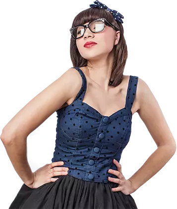 a woman in glasses