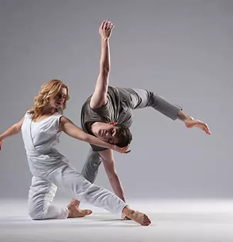 a guy dancing with a girl