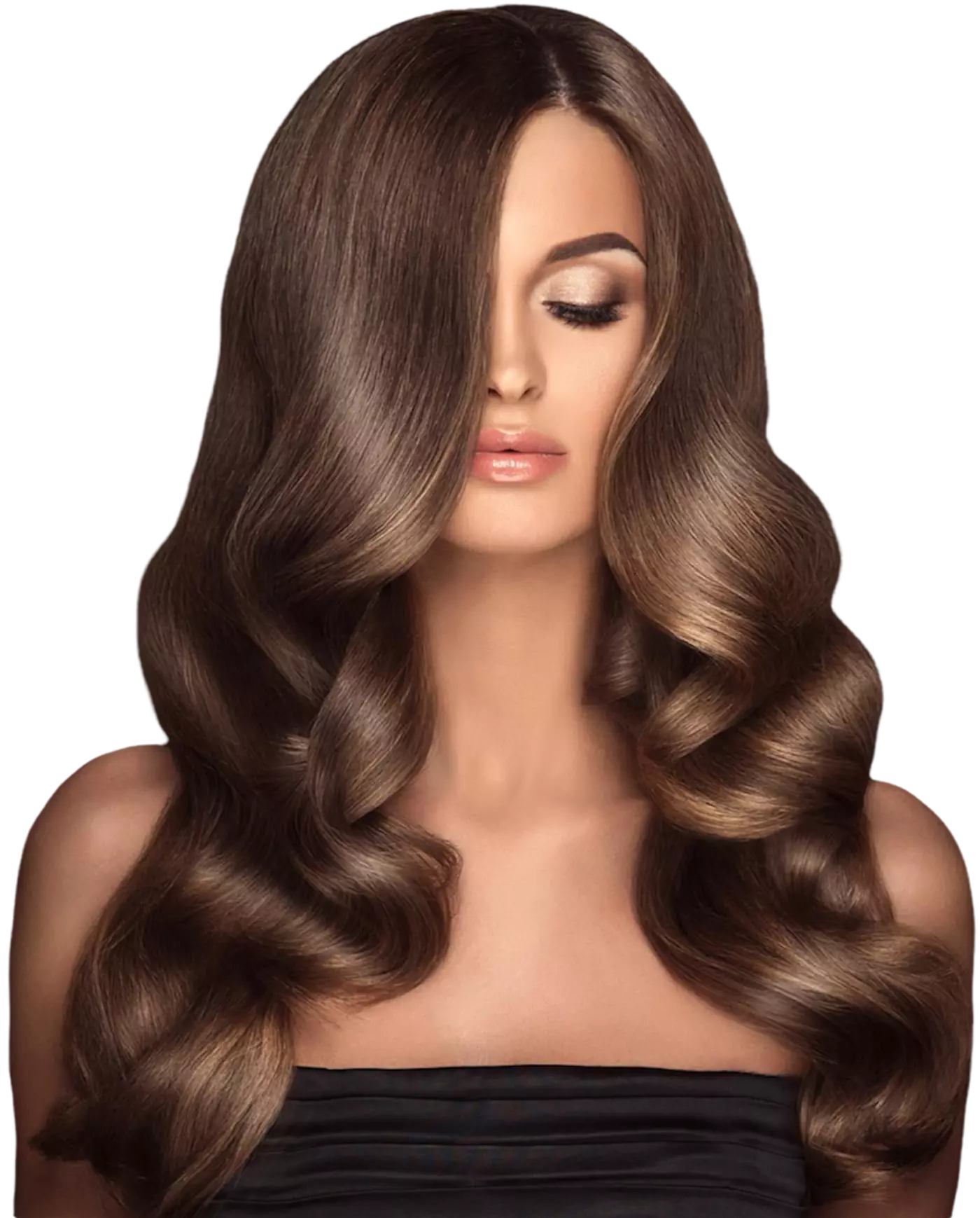 a girl with long dark hair