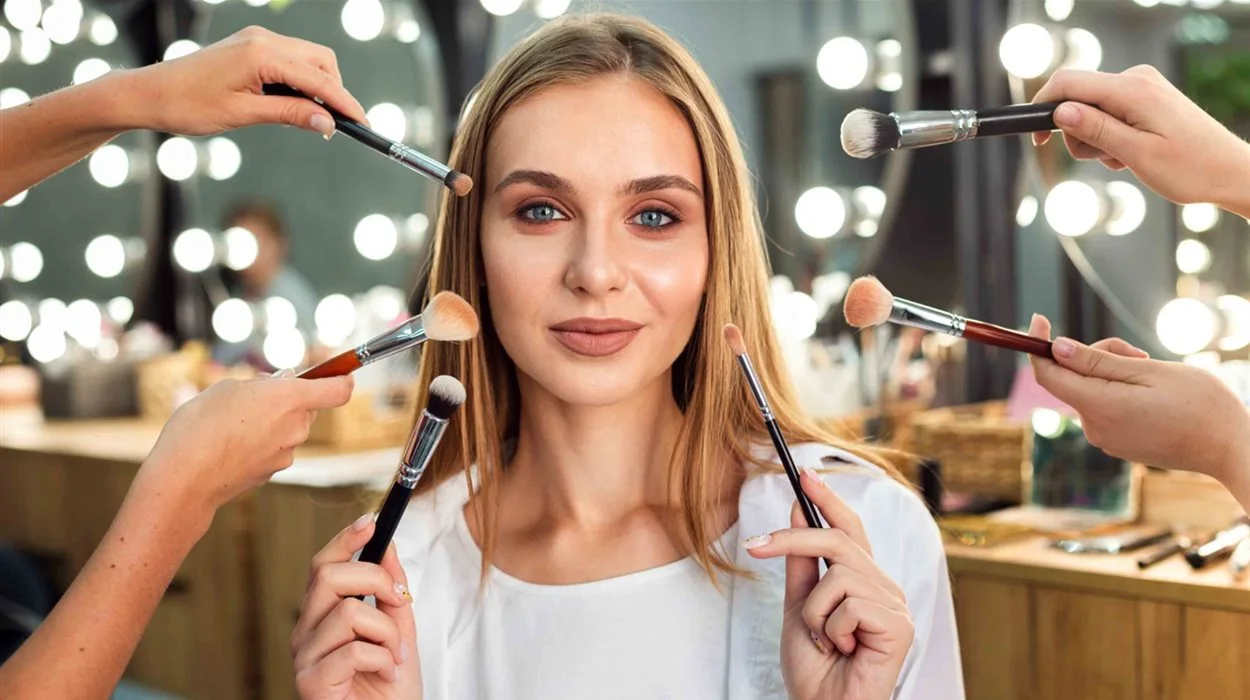 a girl in a beauty salon