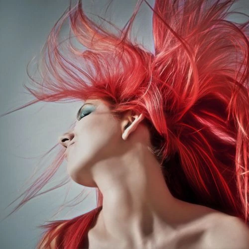 a girl with red hair