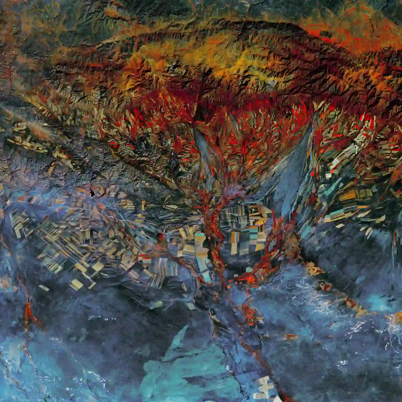 Abstract image red blue color