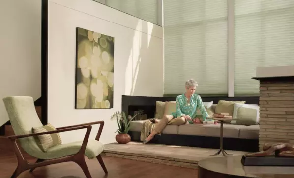 woman sitting on the couch