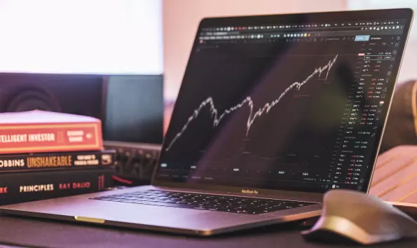 graph on the laptop screen