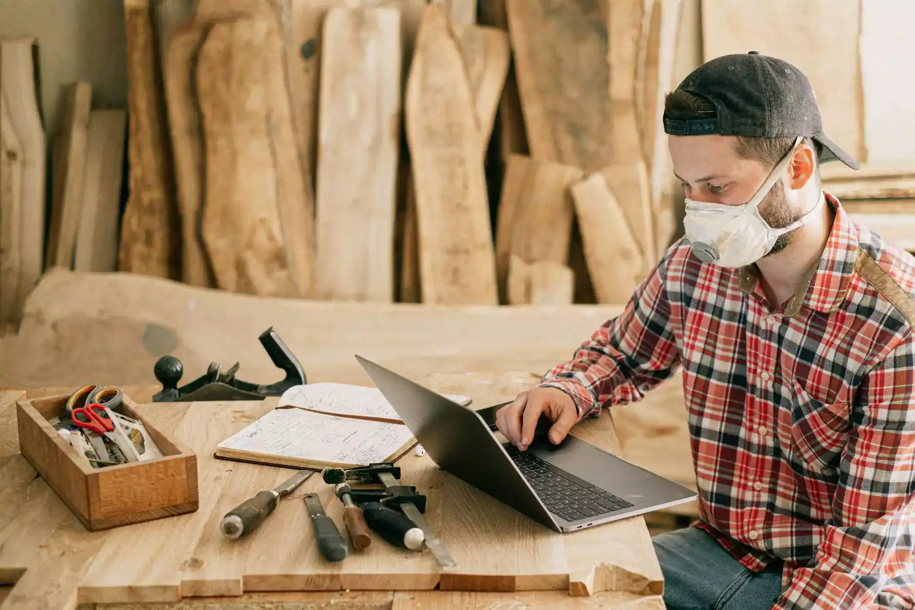 a man working on a laptop