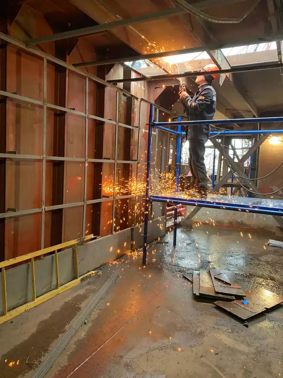 a man works with metal