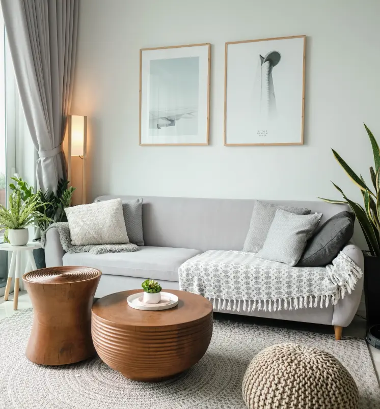 White sofa in a white room