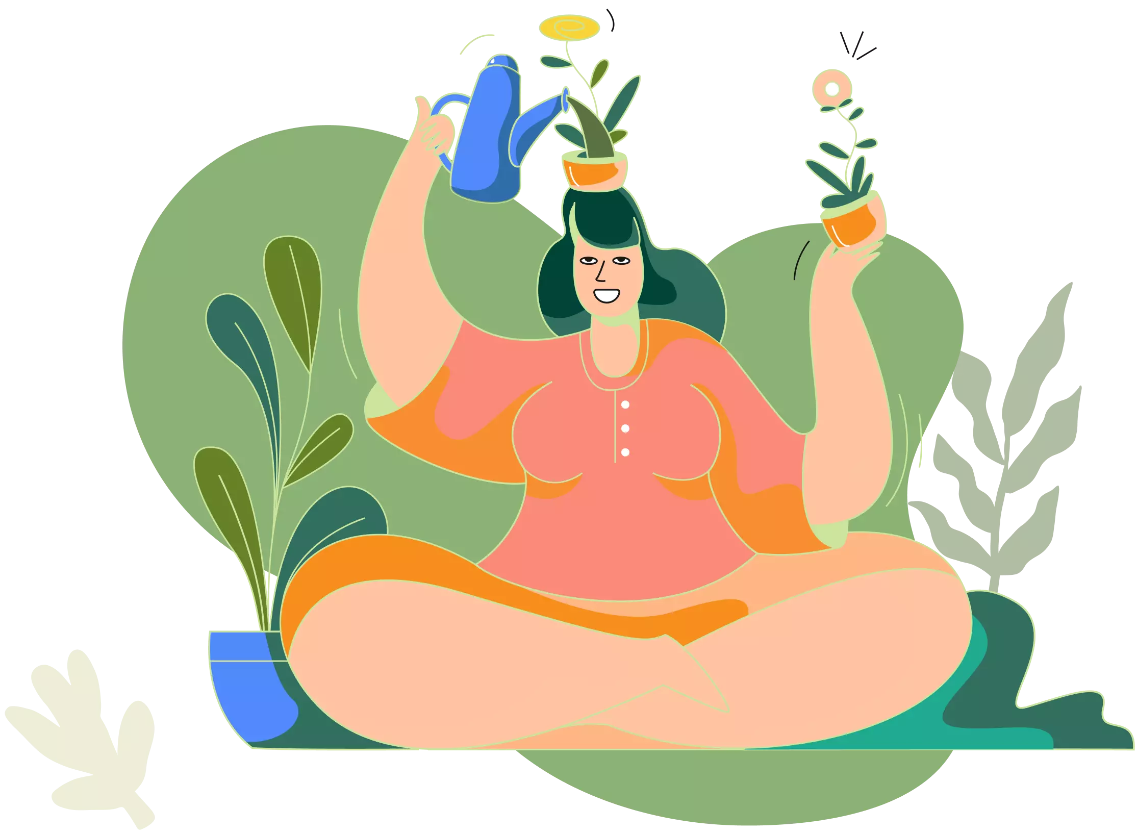 Mujer con flores