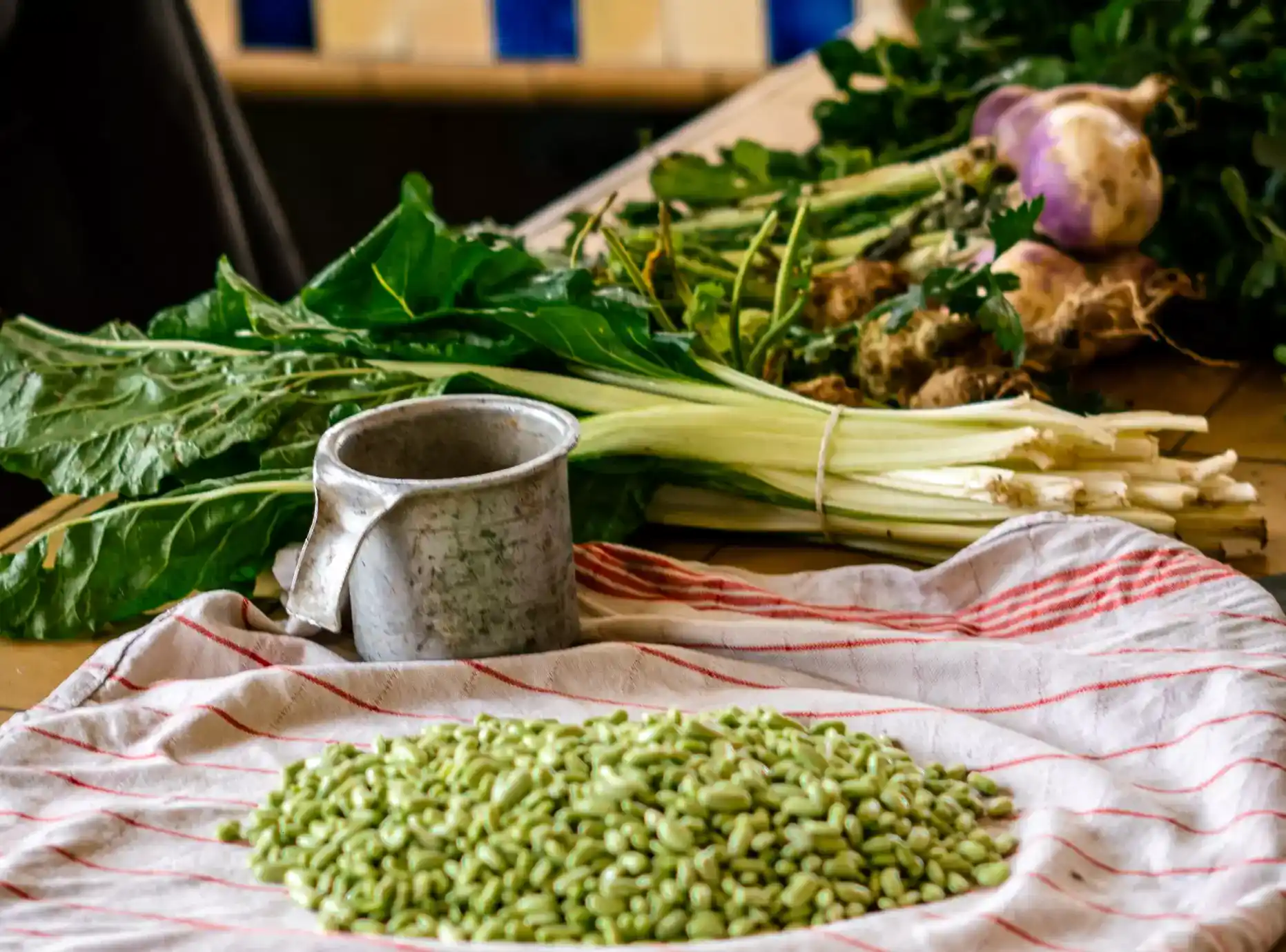Verduras en la mesa