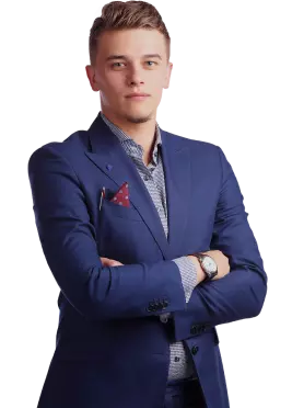 A man in a blue suit