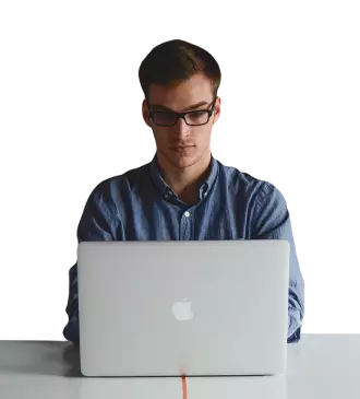 a man with a laptop