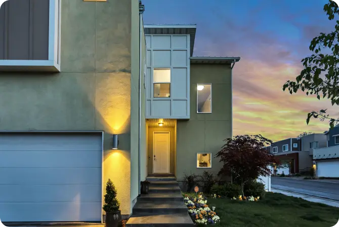 bright two-story house