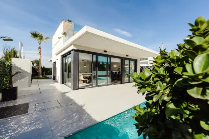 house with a pool