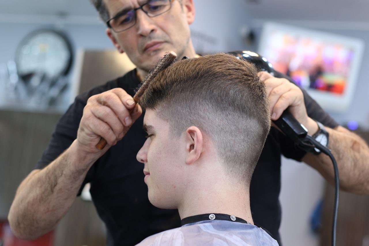 a guy gets a haircut