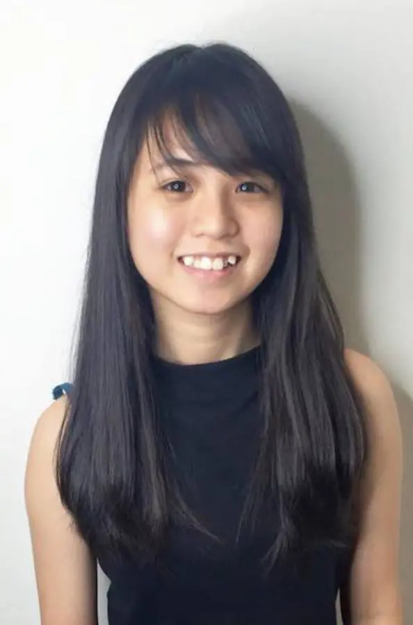 a girl with dark hair