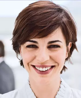 girl with short hair