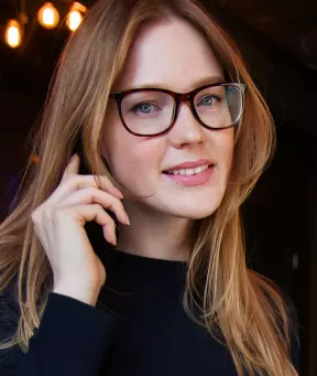 girl with glasses