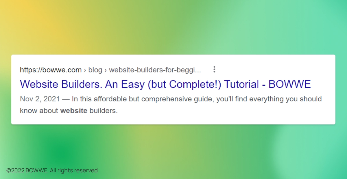 Graphic: Meta description example - BOWWE&nbsp;Blog