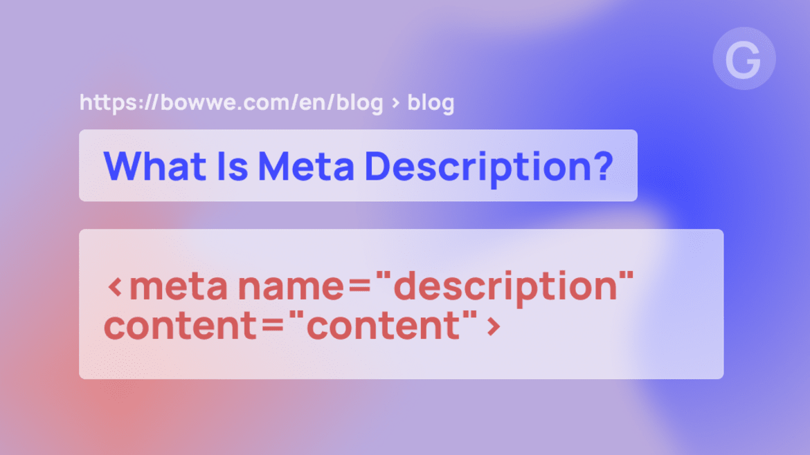 Example of code for meta description