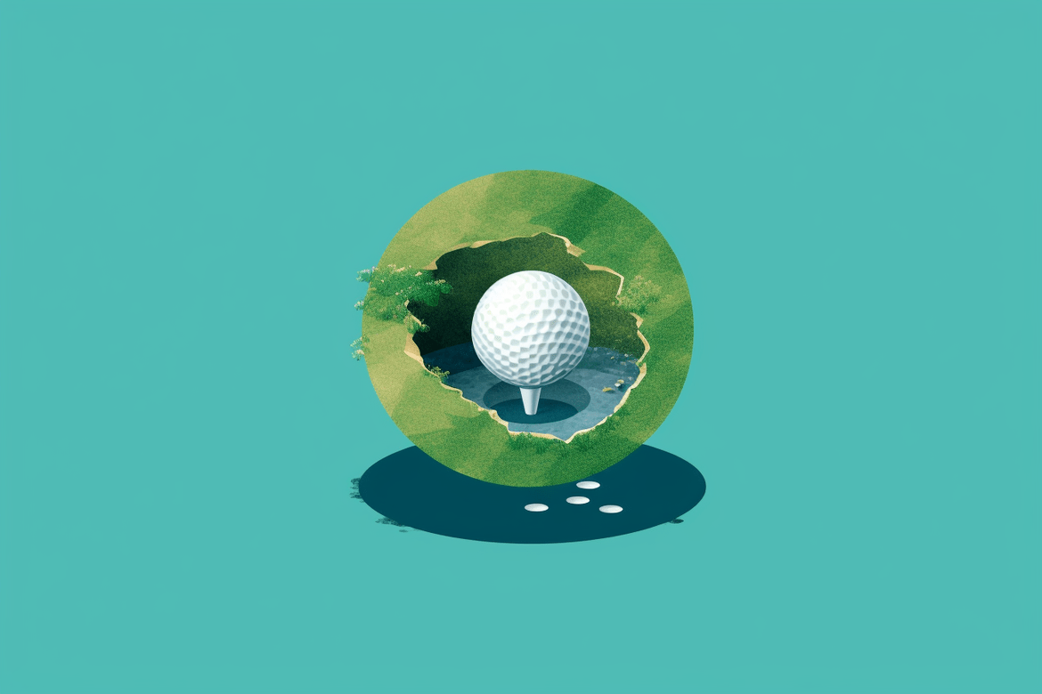Golf ball surrounded by nature