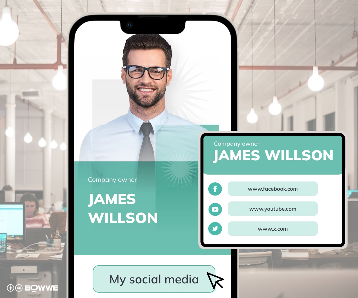 BOWWE Micro Site template with social media icons