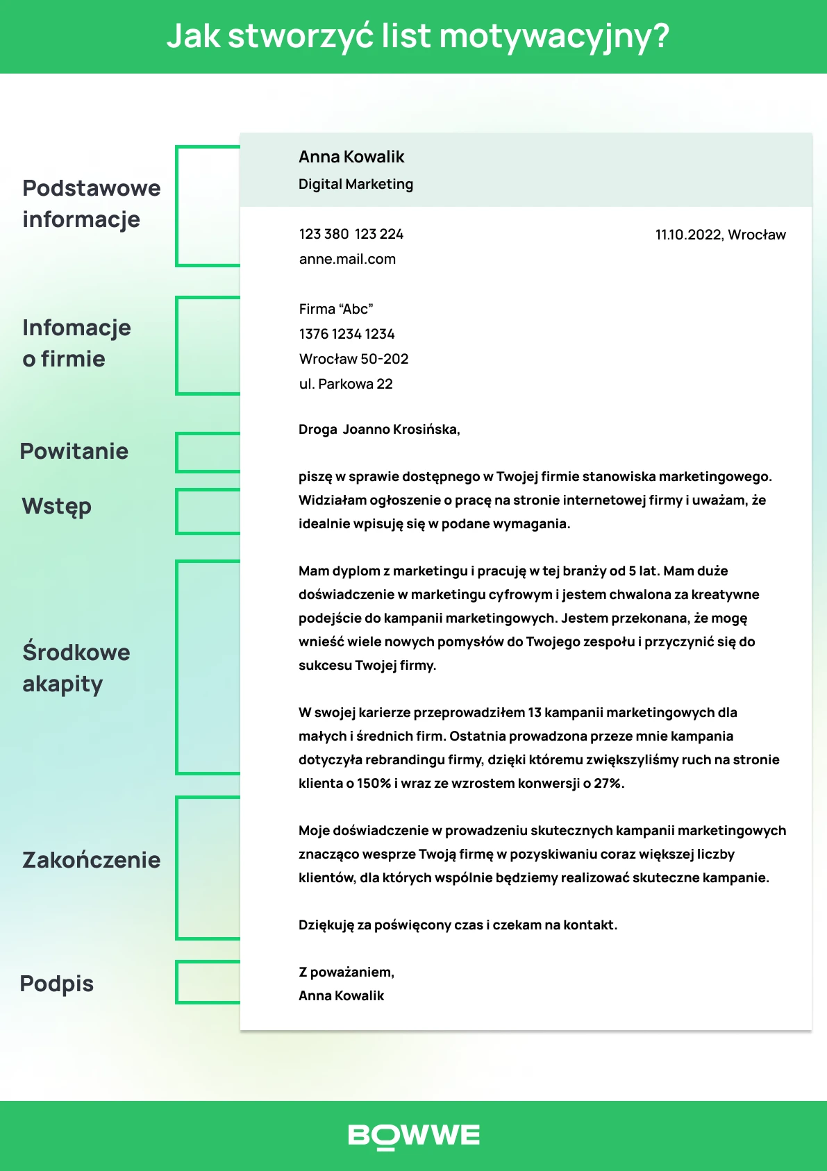 Jak stworzyć list motywacyjny - szablon