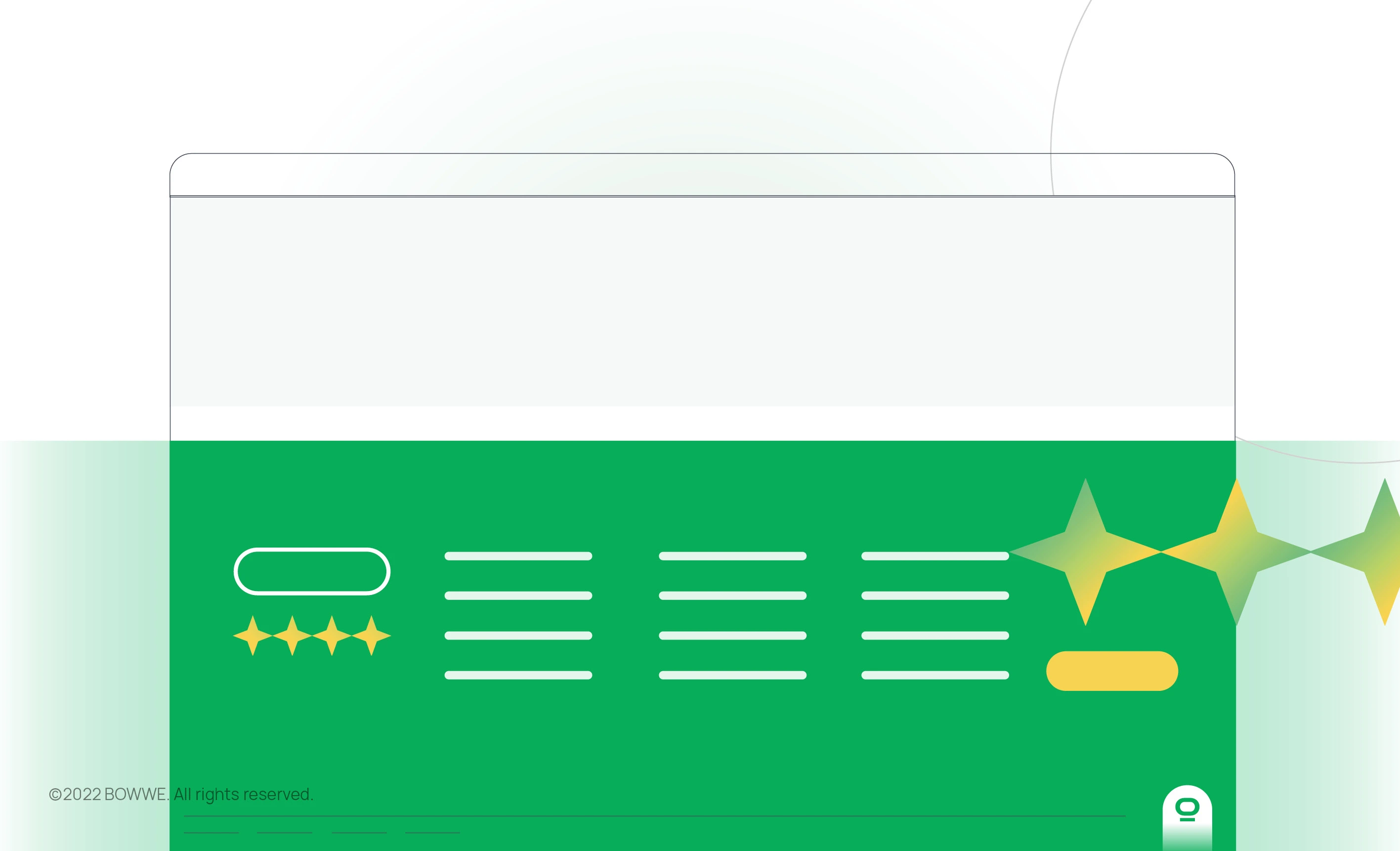 Gráfico mostrando o rodapé do site