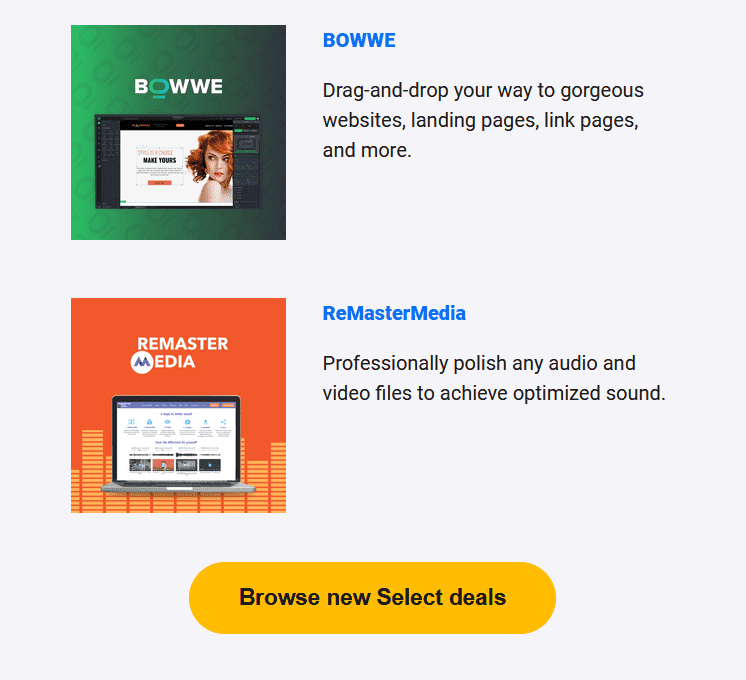 Excerpt with BOWWE from Appsumo&nbsp;newsletter