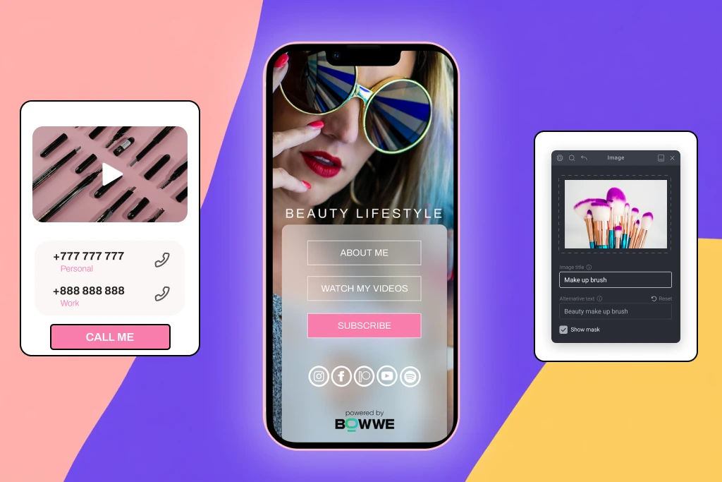 Beauty Microsite template by BOWWE with widgets
