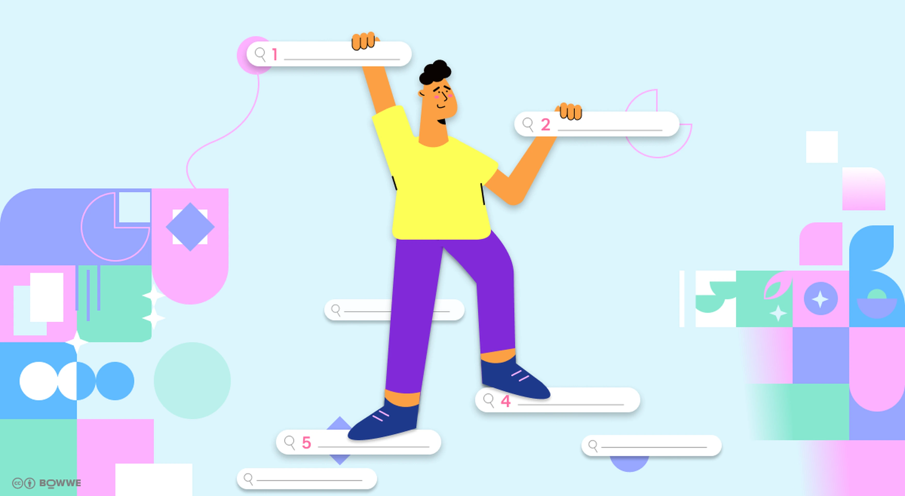 A person climbing the positions in the search results. 
