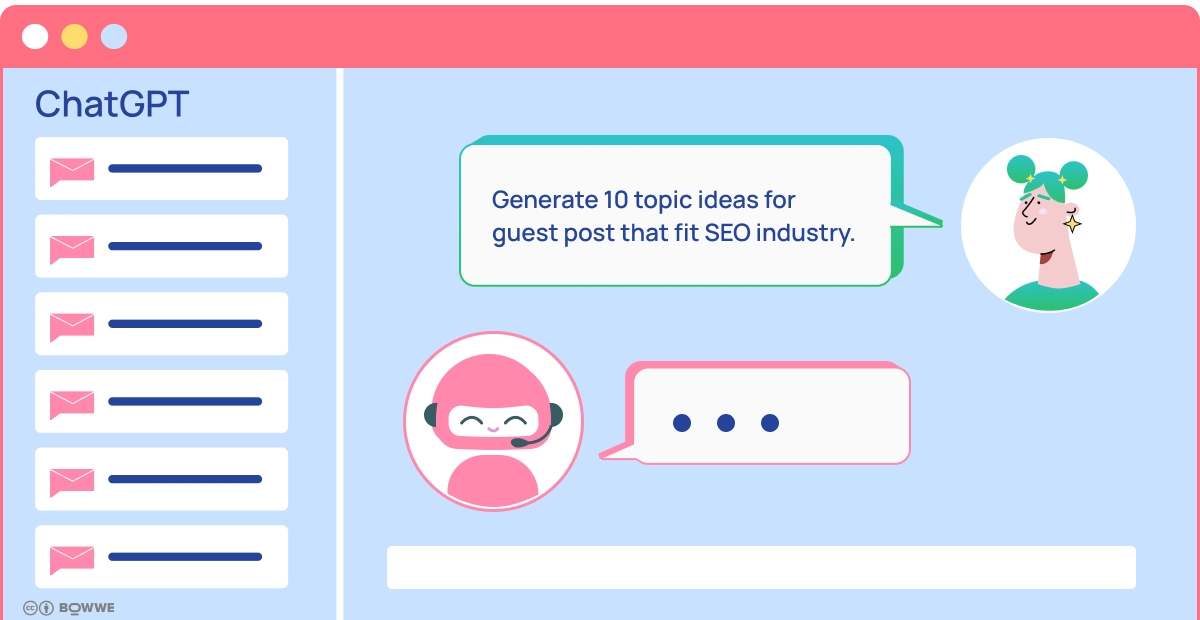 A chat window where on one side is a window with a robot on the other with a girl. 