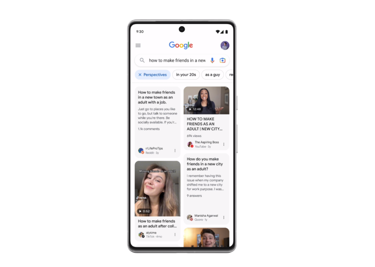 A phone with a search snippet