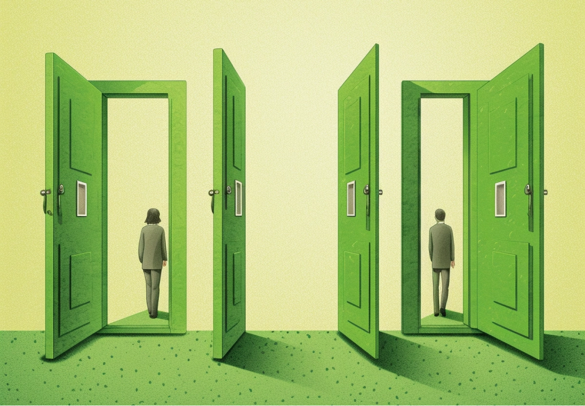  People who pass through two doors