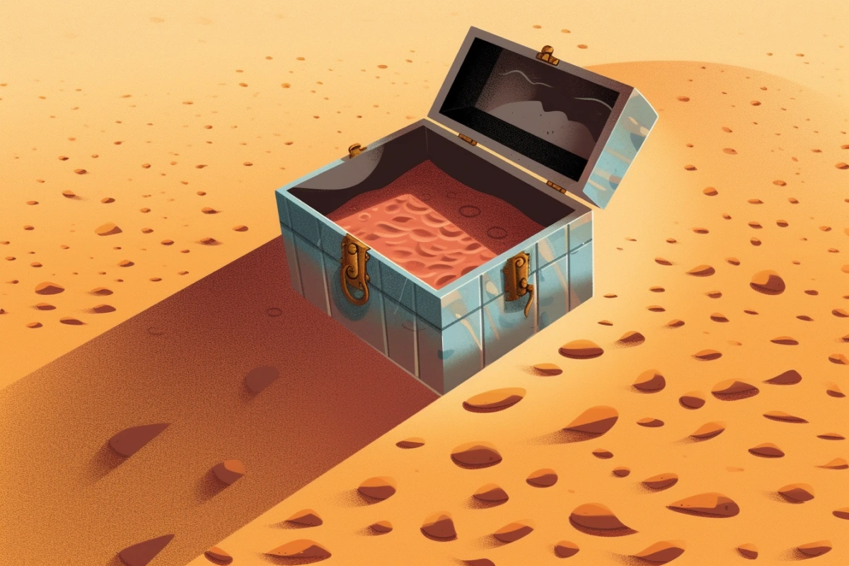 Treasure chest in dessert